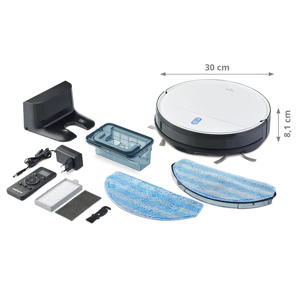 Robot Hút Bụi Lau Nhà Medion MD11889 S05 SW, Máy Hút Bụi Lau Nhà Đa Năng, Nhập Đức, BH 12 Tháng