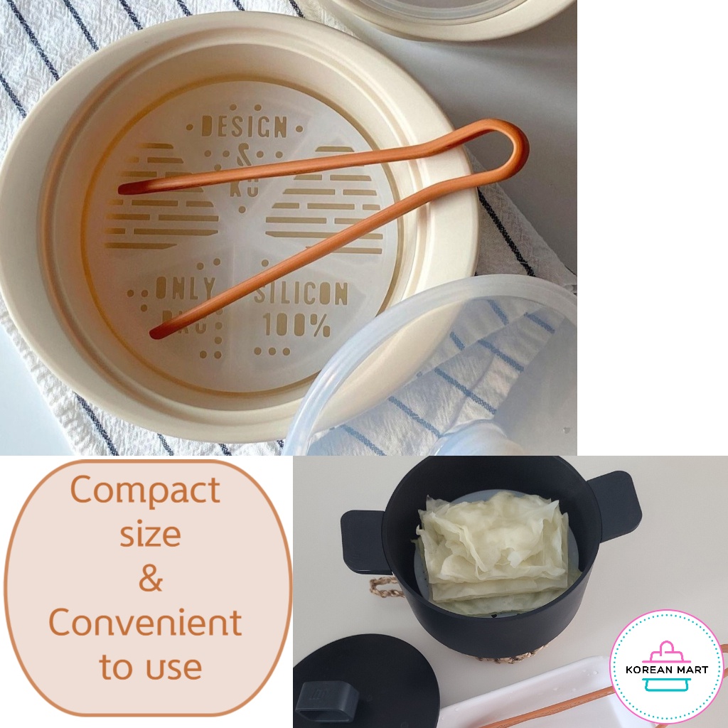 Tấm silicone 14cm Lót Nồi Hấp Thức Ăn Kiểu Hàn Quốc / DKU Silicone food steamer 14cm