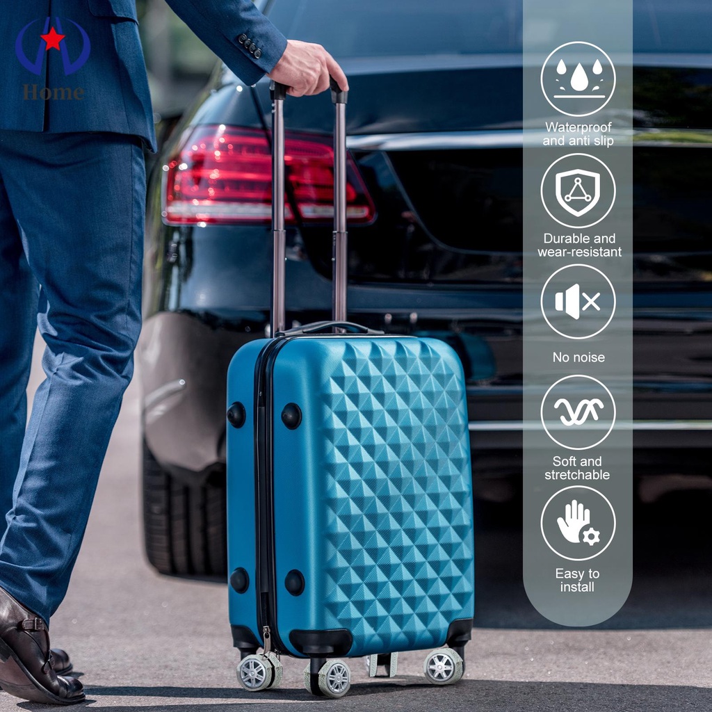 Bộ 16 Vỏ Bọc Bánh Xe Vali Hành Lý Bằng silicone Chống Nước Không Ồn 1.2cm shopskc7076