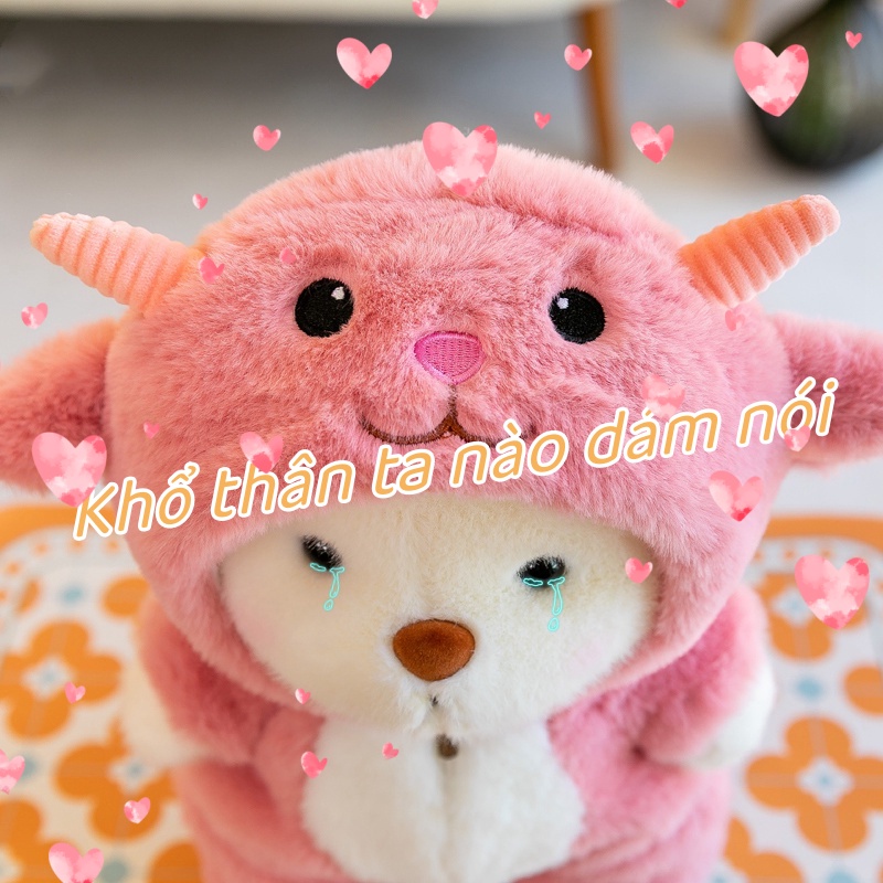 Gấu Bông Teddy Lena Cosplay Gấu Khủng long / cừu / cá mập Cao Cấp Mềm Mịn - Gấu Thú Nhồi Bông Mềm Dễ