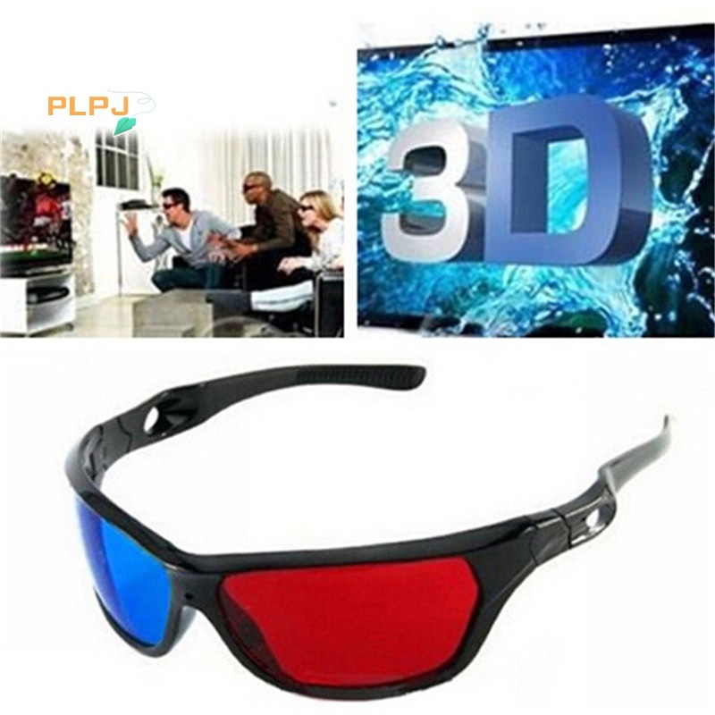 Kính 3d Thời Trang Gọng Đen / Xanh Dương / Đỏ Dùng Xem Phim dvd Mới