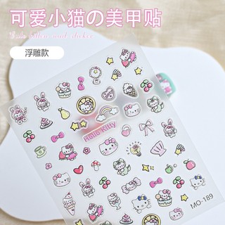 Miếng Dán Móng Tay 3d Hình hello kitty Dễ Thương