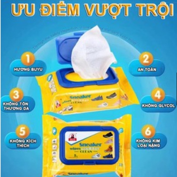 Khăn Giấy Ướt Lau Giày Sneaker Wipes Clean thần thánh(gói 30 miếng)