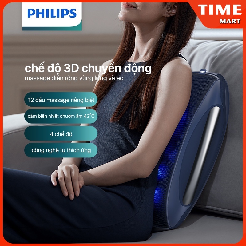 [ CHÍNH HÃNG ] Máy Massage Lưng PHILIPS 5101B. 12 đầu massage riêng biệt, 4 chế độ [ TIME MART ]