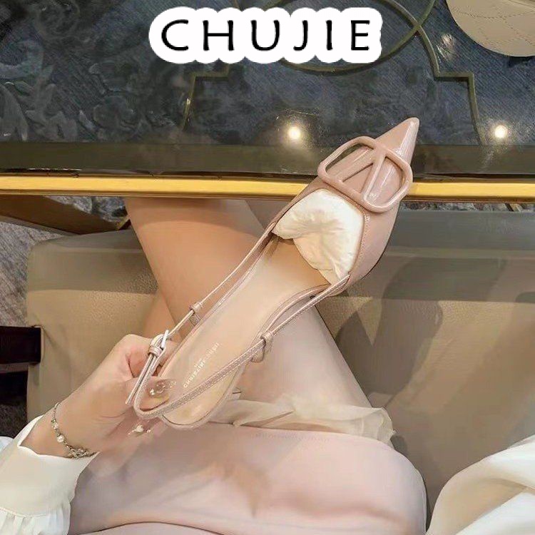 CHUJIE giày cao gót nữ đế cao sandal đi chơi cao gót mũi nhọn 2024NEW mẫu mới 30Z23072114