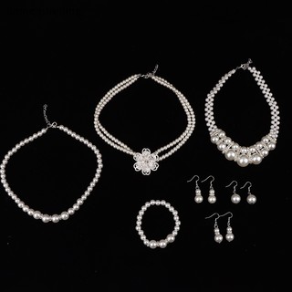 Bộ trang sức đính đá và ngọc trai nhân tạo thời trang