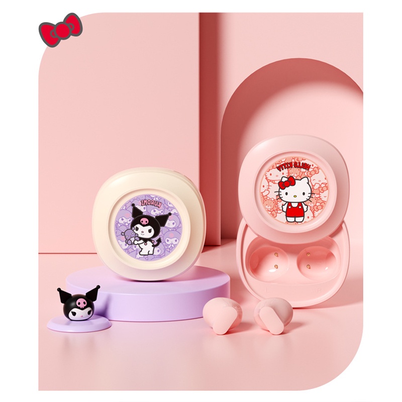 Tai Nghe Bluetooth 5.3 Không Dây Âm Thanh Siêu Trầm Hình Hello Kitty Sanrio JSH-642 TWS