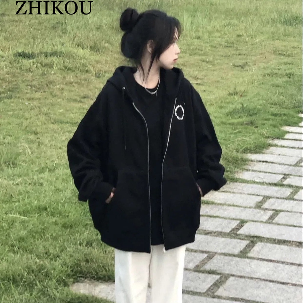 ZHIKOU Áo Khoác hoodie áo khoác nữ zip hoodie fashionable High-quality Fashion New Style WWY24104SG 1Z240105