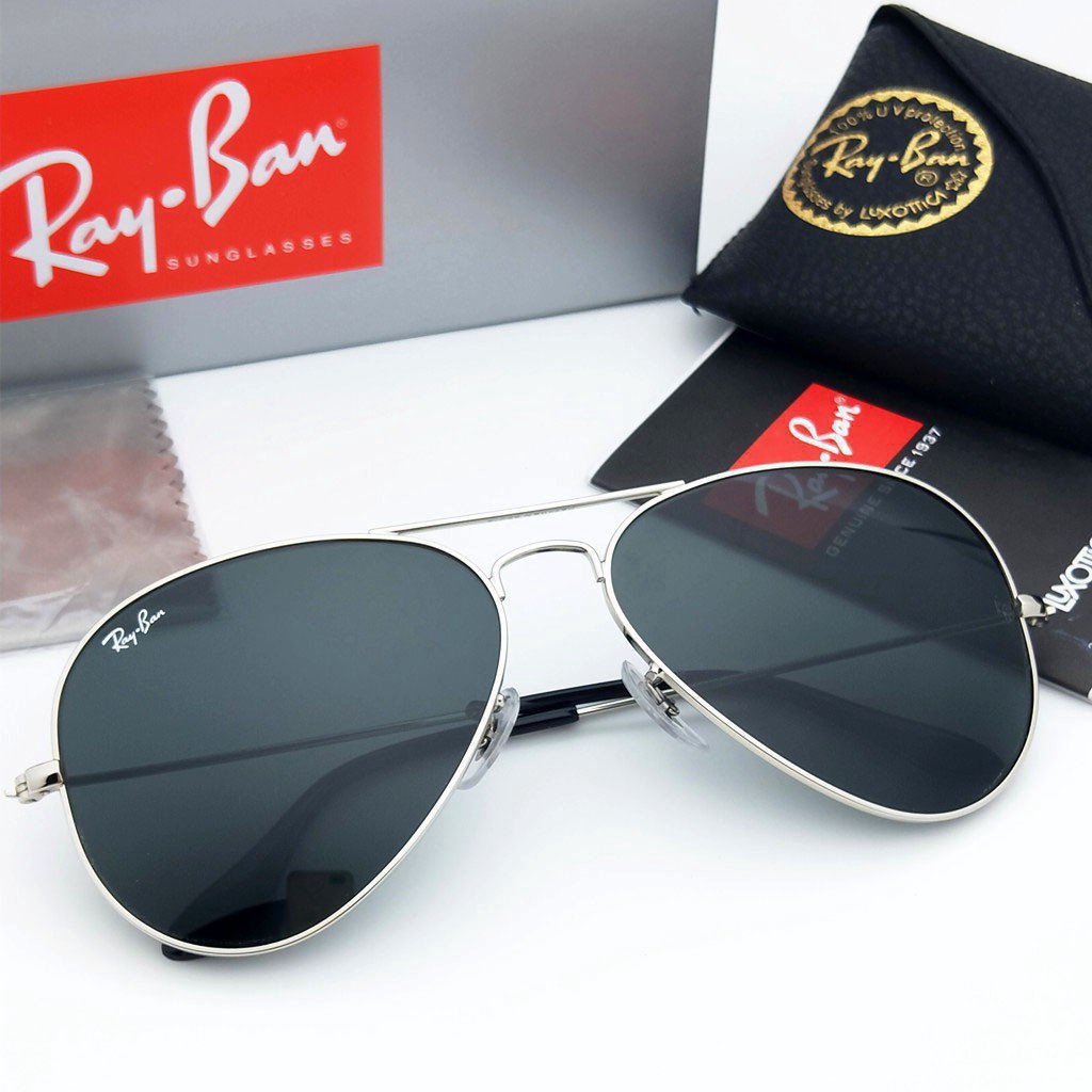 Nhà máy tự động Rayban điểm kiểm tra 3026 Ống kính chống nắng kim loại màu xám đen dành cho nữ và nam Gkly Q42 Rb3025