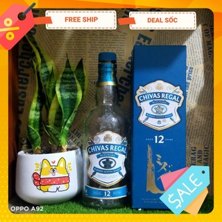 Vỏ chai rượu ngoại chivas 12 mizamura full box,