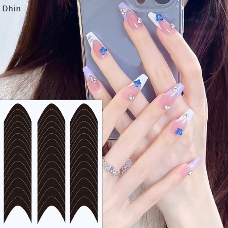 [Dhin] Miếng Dán Dẫn Đầu Móng Tay Kiểu Pháp Gợn Sóng Diy