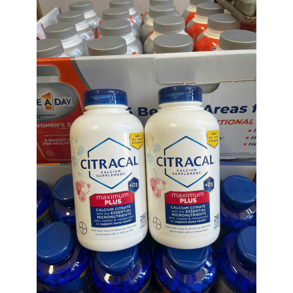 CAM KẾT CHÍNH HÃNG Viên U bổ sung canxi hữu cơ CITRACAL Maximum Calcium citrate 280 viên