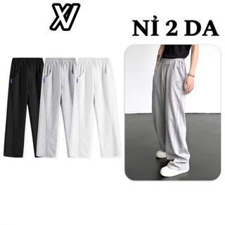 Quần Dài Form Rộng vải nỉ 2 da Track Pants Unisex Nam Nữ Local Brand Đứng Form Co Giãn Tốt - Menswear Đen Ong Quần