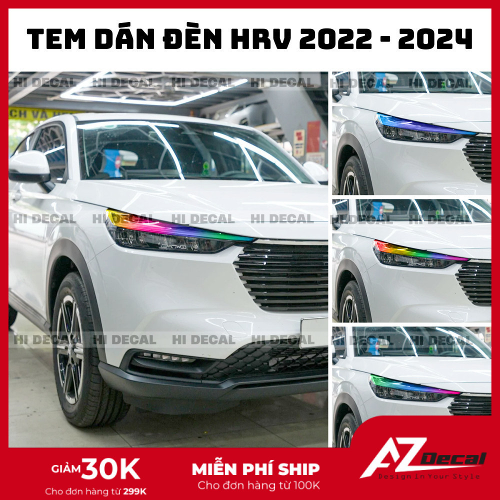 Tem dán đèn HRV 2022 2023 2024, decal trang trí đèn HRV chống nước bền màu