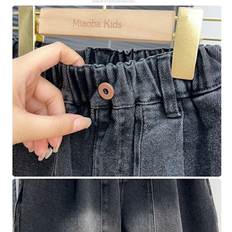 Quần jeans Đen Dáng Rộng Phong Cách Hàn Quốc Dành Cho Bé Trai