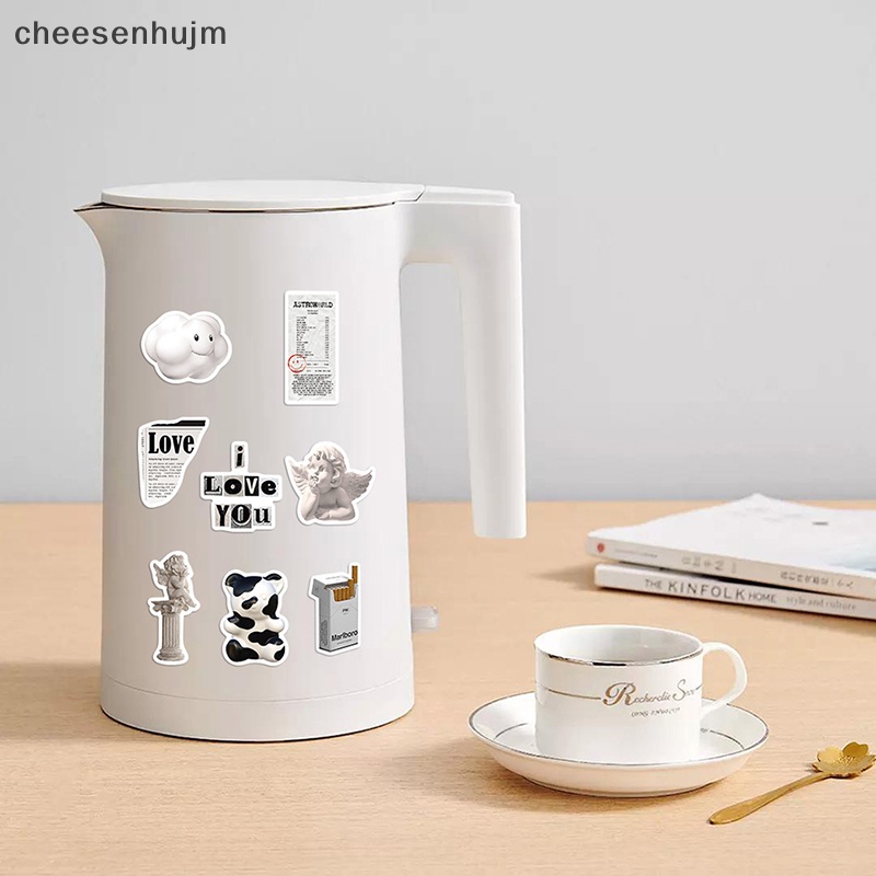 Set 61 Nhãn Dán graffiti Trang Trí Xe Hơi / guitar / laptop / Va Li Màu Trắng Đen Đơn Giản vn