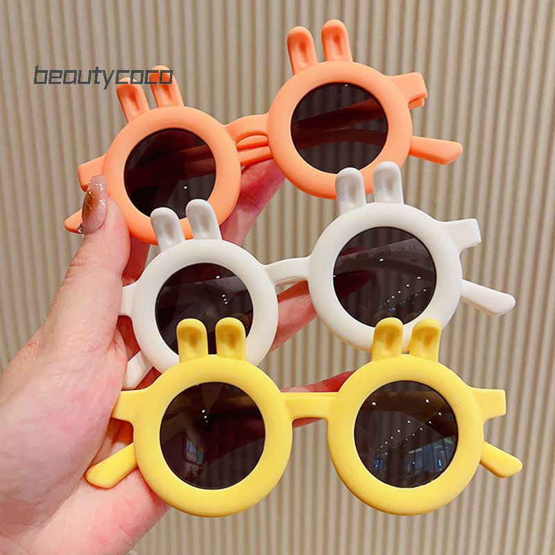 Beautycoco🍊Kính râm UV gọng dẻo cho bé mắt tai thỏ