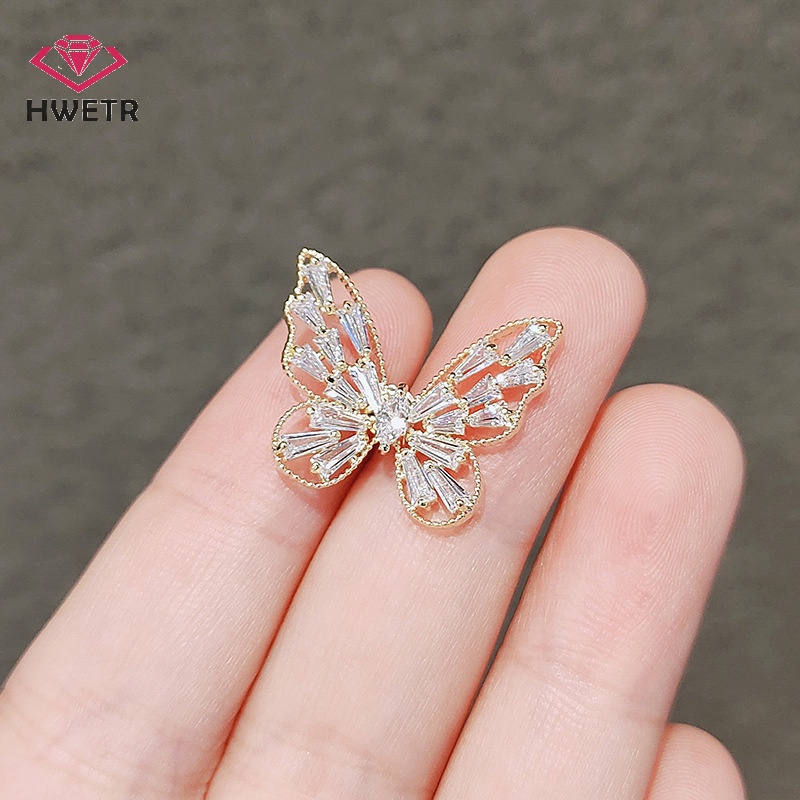 Trâm cài áo HWETR hình bướm bằng kim loại thời trang cho nữ
