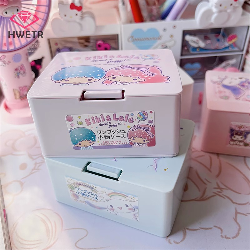 Hwtr Hộp Đựng Trang Sức Nắp Lật In Hình sanrio my melody cinnamoroll kitty Sáng Tạo Mới