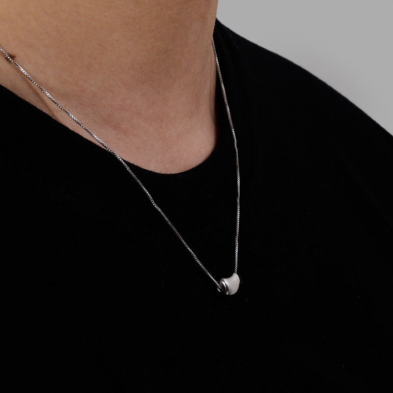 Vòng cổ choker Bằng Thép Không Gỉ Mặt Hình Hạt Đậu Xanh Thời Trang Cho Nam Và Nữ