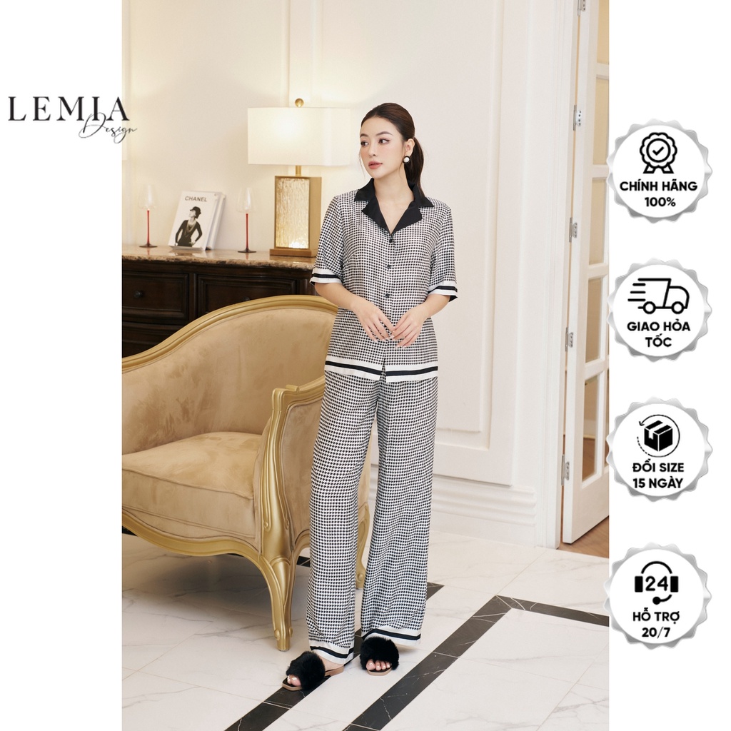 Bộ Pijama Hoạ Tiết Ziczac Đen Trắng Thời Trang By LEMIA Design - BOPIJAMA003