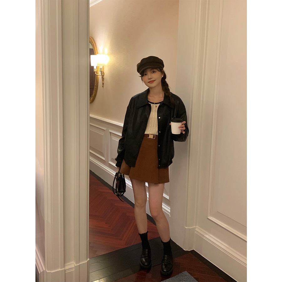 Chân Váy Nhung Kẻ Dáng Chữ a Lưng Cao Phong Cách Hàn Quốc Thời Trang Mùa Thu 2023 133qz6873