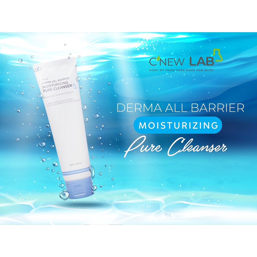 Sữa Rửa Mặt C'NEW LAB Hàn Quốc Derma All Barrier Moisturizing Pure Cleanser Giúp Làm Sạch, Giữ ẨmTuýp 100ml