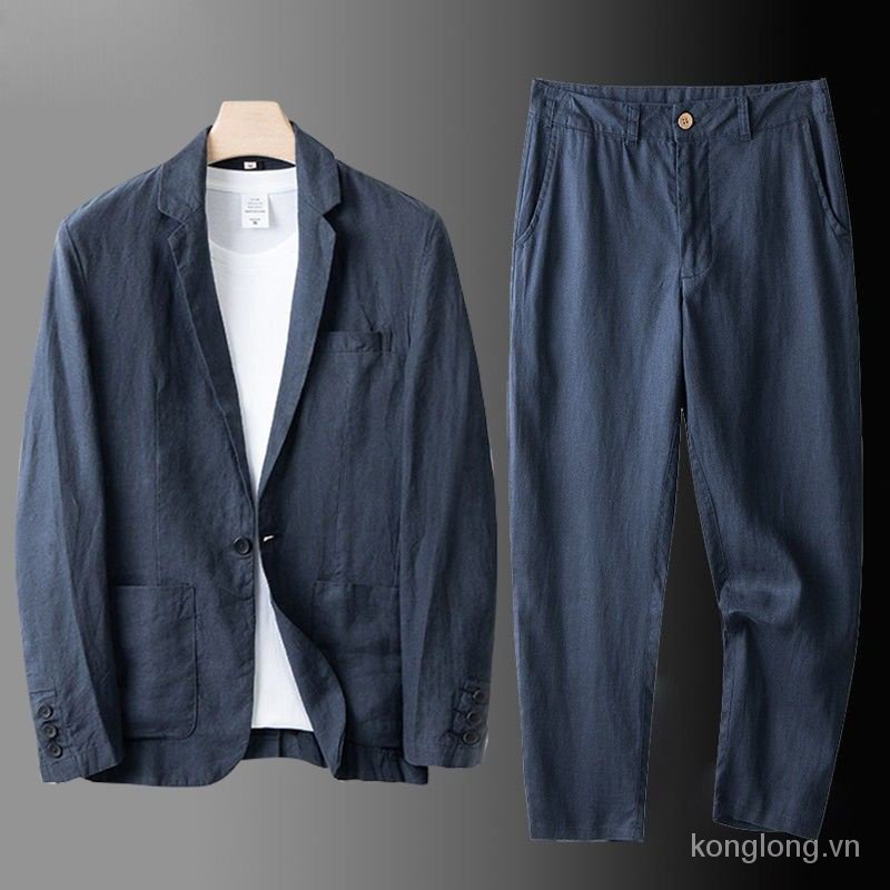 Áo Khoác cotton linen Mỏng Dáng Rộng Thời Trang Xuân Thu Cho Nam