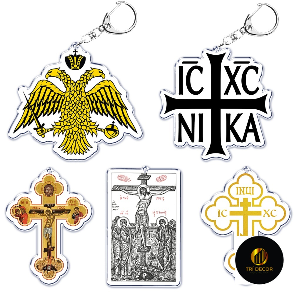 Móc khóa Tôn Giáo Biểu Tượng Chúa Jesus Religion Orthodox Jesus Cơ Đốc Giáo Thần Thánh Giá Móc Chìa 