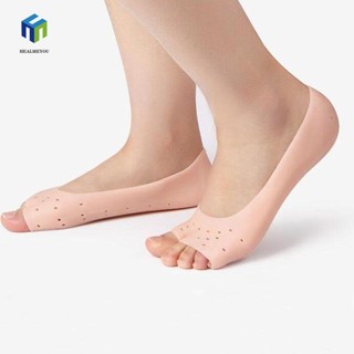 HEALMEYOU 1 Cặp Vớ silicone Dạng gel Dưỡng Ẩm Chống Khô Nứt Nẻ Mũi Chân Cá
