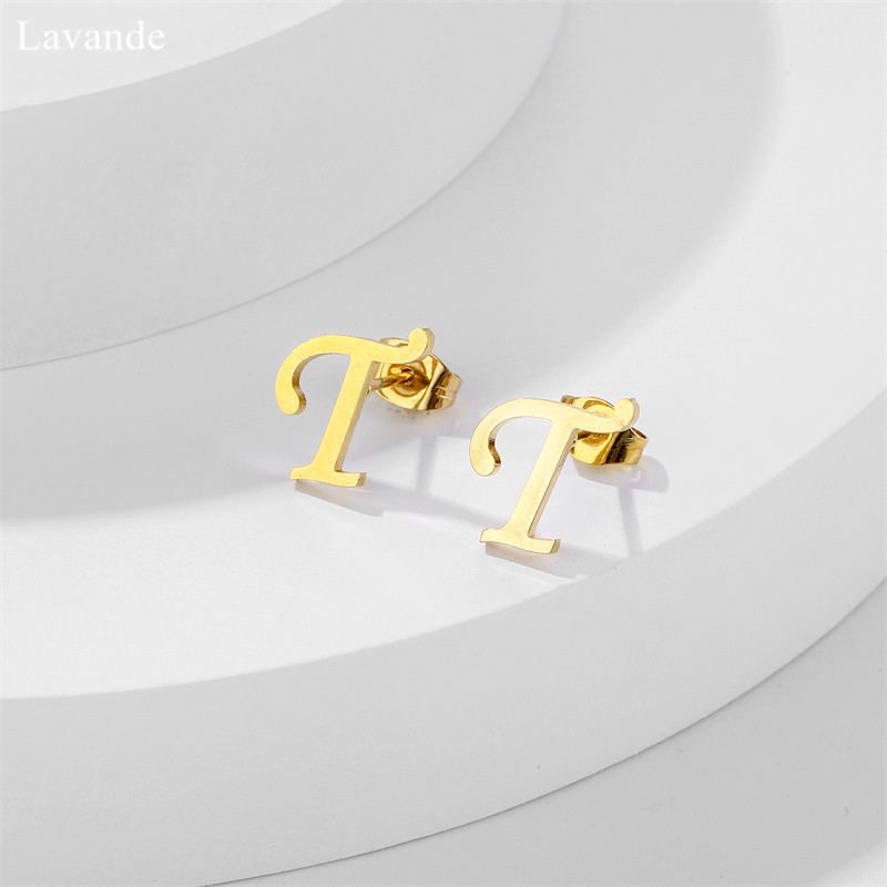 Bông Tai Bằng Thép Titan Không Gỉ Mạ Vàng 18k Chống Nước Không Phai Màu Phong Cách Mới E01H910