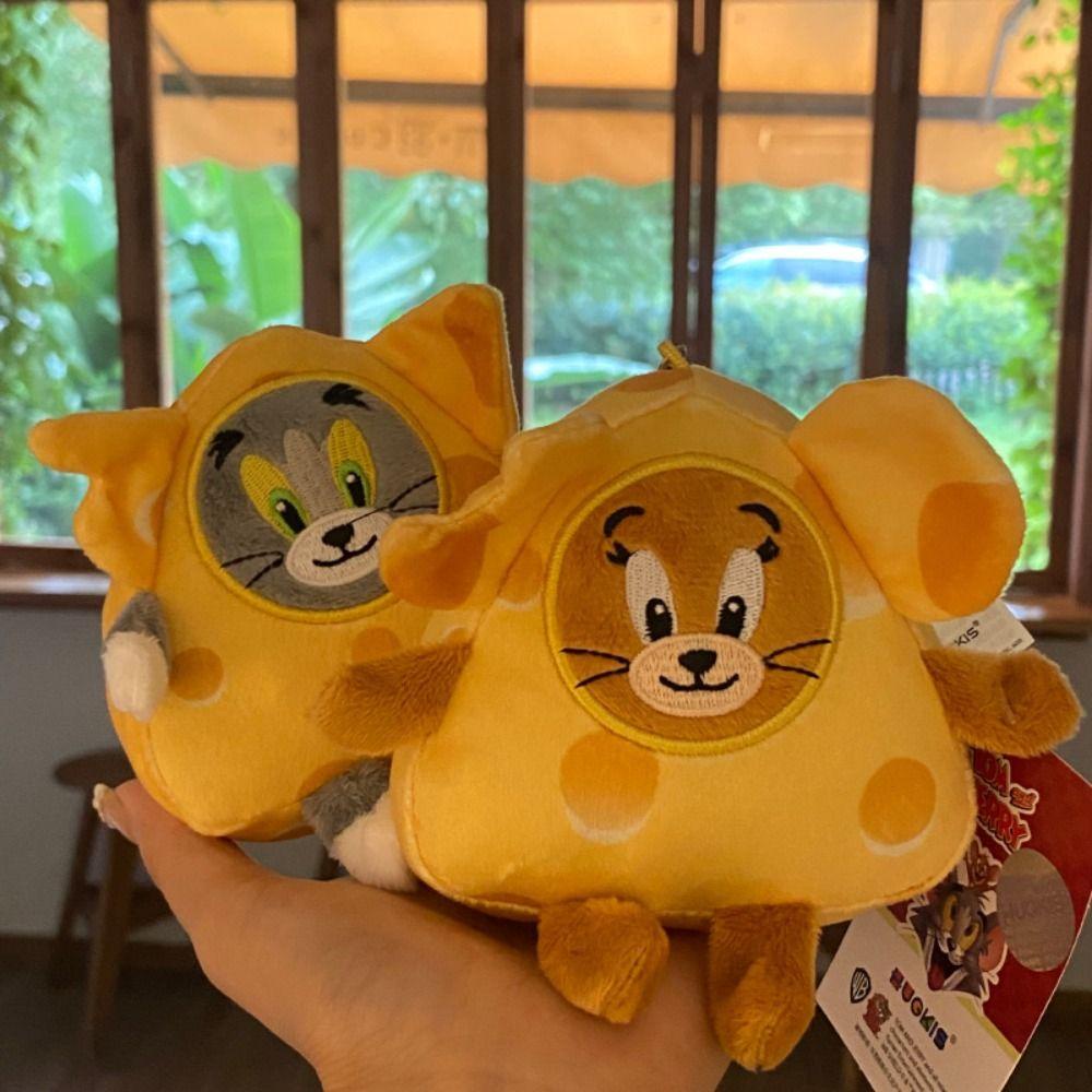 Daron1 Móc Chìa Khóa mini Hình tom Và jerry Nhồi Bông Phong Cách Hàn Quốc