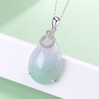 douyin style vòng cổ Dây Chuyền Bạc 925 Mặt Hình Giọt Nước Đính Ngọc Bích Thời Trang Cho Nữ dây chuyền đồ 1k free ship