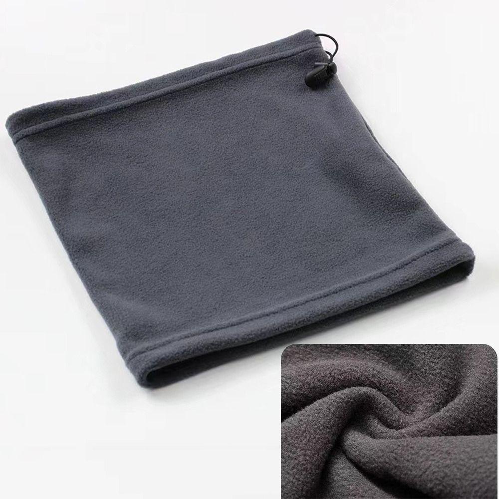 Lucky Khăn Choàng Cổ Dày Dặn Có Dây Rút Che Phủ Mặt Đa Năng Giữ Ấm Mùa Đông Chống Gió Màu Trơn Dành Cho Nam Nữ