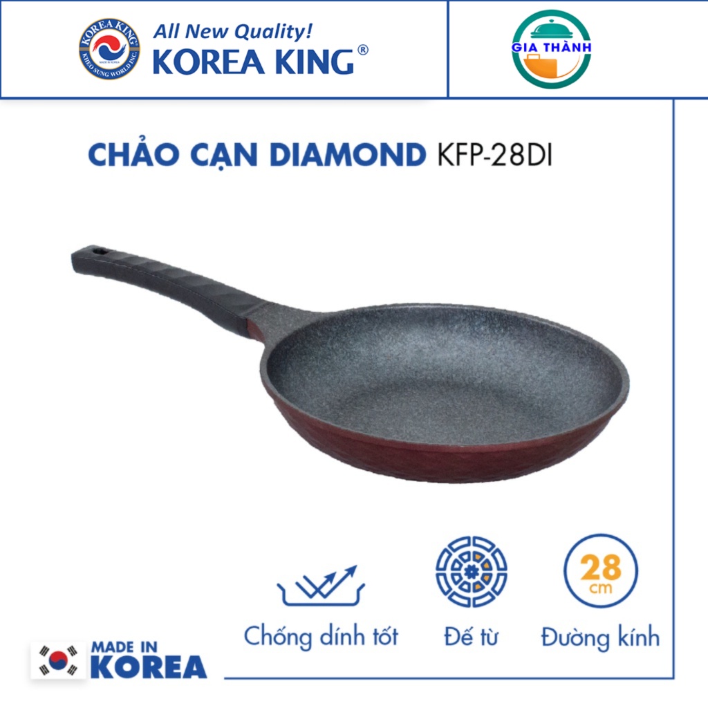 Chảo cạn Diamond Korea King size 28cm KFP-28DI - Bảo hành Chính hãng  - Gia Thành