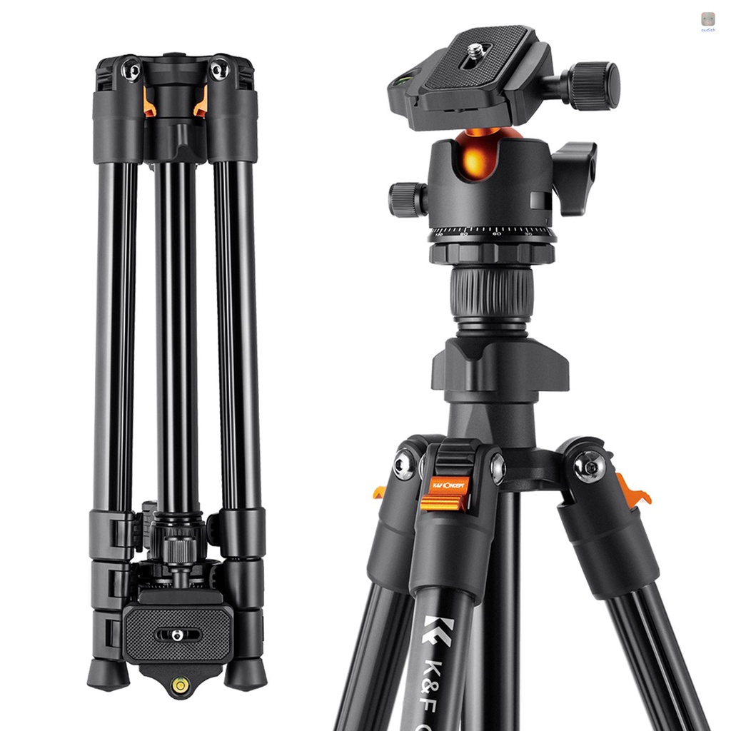 Giá Đỡ Ba Chân Bằng Hợp Kim Nhôm 160cm / 62.99 max. k & f Cho camera Hành Trình Chân Máy Ảnh tripod 8kg / 17.64lbs Góc Thấp Có Túi Đựng Cho Máy Ảnh dslr 8kg / 17.64lbs