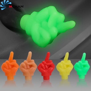 1 / 4 Nắp Van Bánh Xe Hơi / Xe Máy Hình Ngón Tay Giữa Vui Nhộn Màu Dạ Quang Chống Bụi