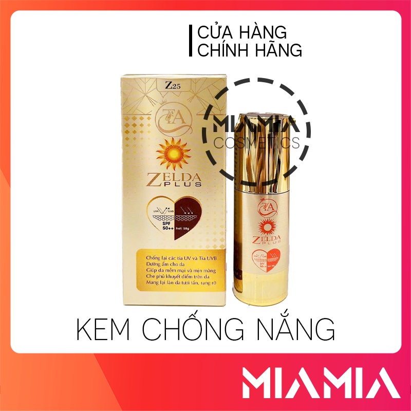 Kem Chống Nắng Zelda Plus Chính Hãng 50g Dưỡng Trắng Da Nâng Tone Che Khuyết Điểm
