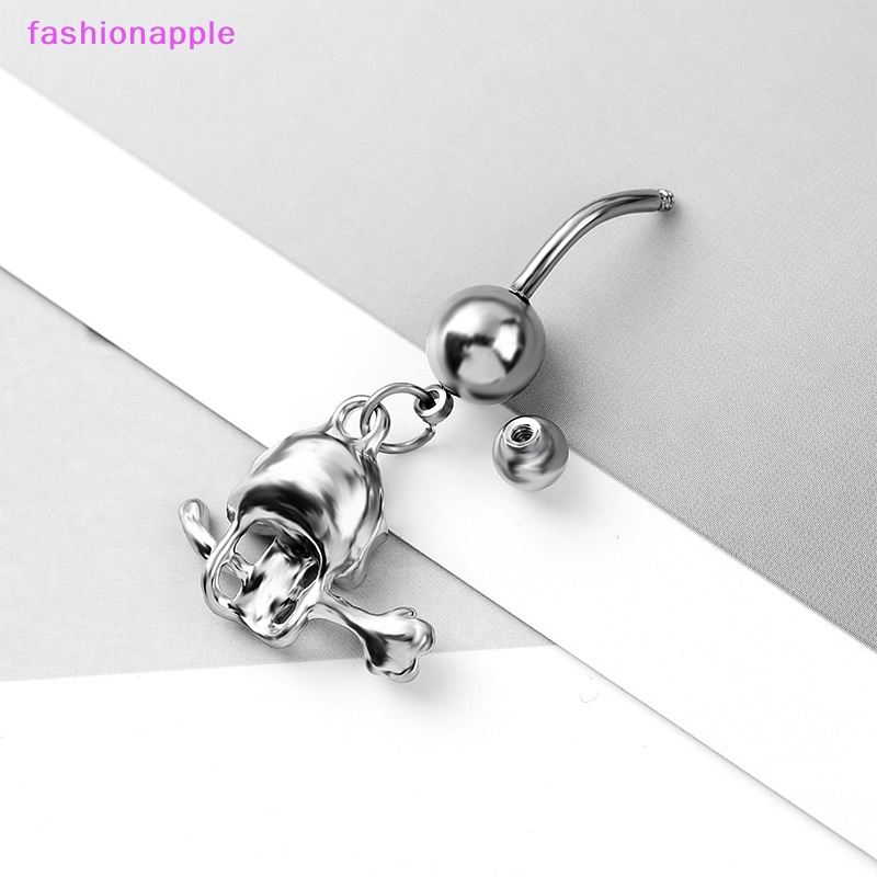 Thời Trang Khuyên Rốn Hình Đầu Lâu Hoa Hồng Bằng Thép Không Gỉ