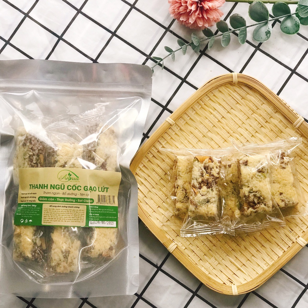 Bánh gạo lứt chà bông, thanh gạo lứt vị chà bông 500Gr - ăn kiêng, giảm cân, healthy