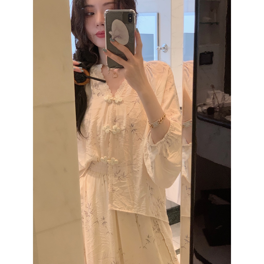 Bộ Đồ Trung Hoa Cách Tân Phong Cách retro Nhật Bản Mới 9.23