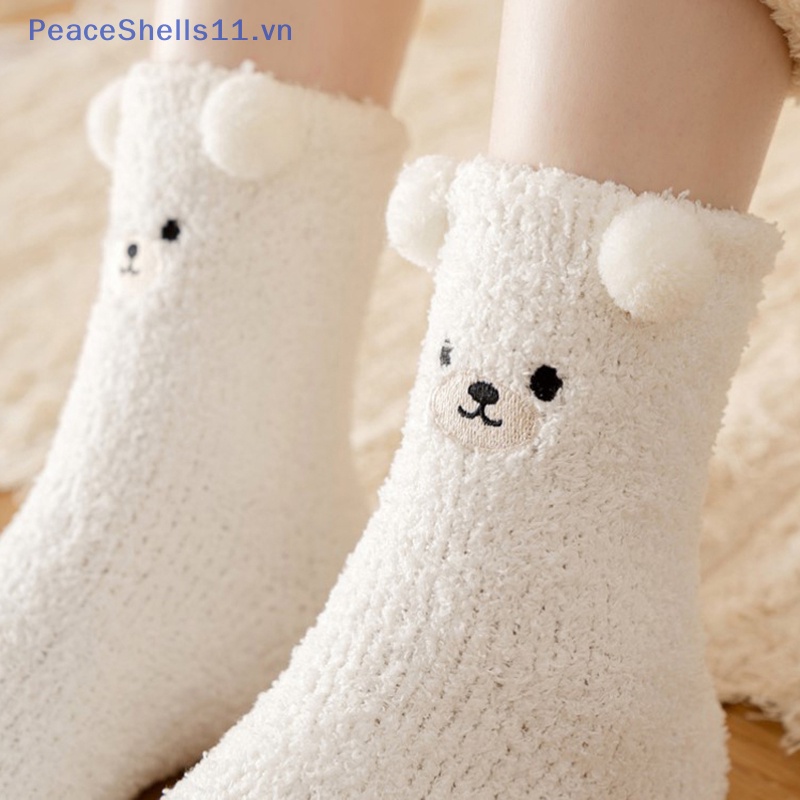 Tất Lông Cừu Giữ Ấm Mùa Đông In Hình Thú Hoạt Hình Dễ Thương Cho Nữ