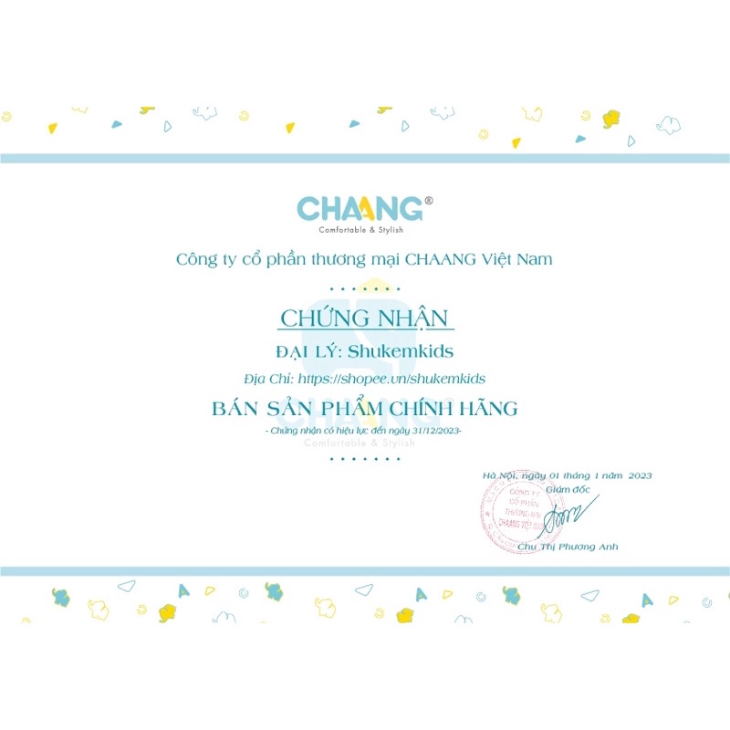 Bộ dài tay chất mềm Chaang cho bé trai gái