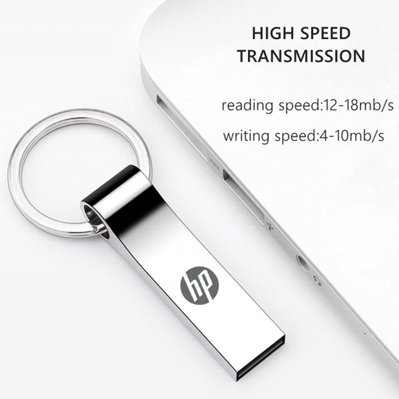 Ổ Đĩa Flash HP 2TB Tốc Độ Cao usb 16GB 32 64GB 128 512GB 1TB 2TB 32G 64G 128G Bằng Kim Loại Màu Bạc Có Móc Khóa usb 3.0