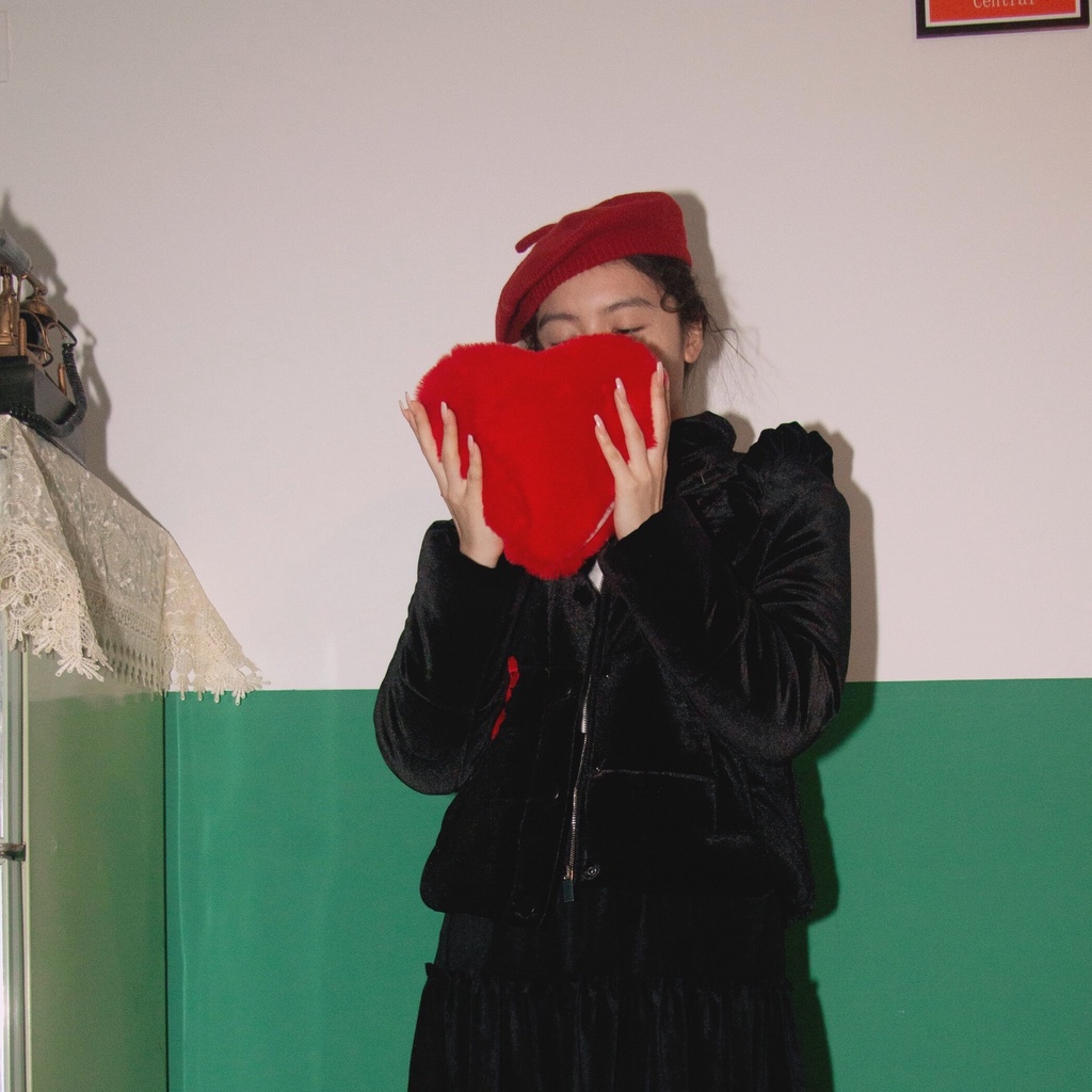 Schwarz Túi Đeo Chéo Hình Trái Tim Phối Dây Xích Phong Cách Hàn Quốc Dễ Thương Thời Trang Cho Nữ