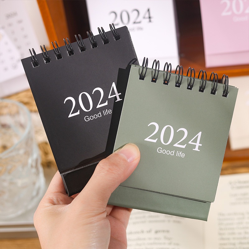 Lịch Để Bàn mini 2023.09-2024.12 Màu Trơn Có Chấm
