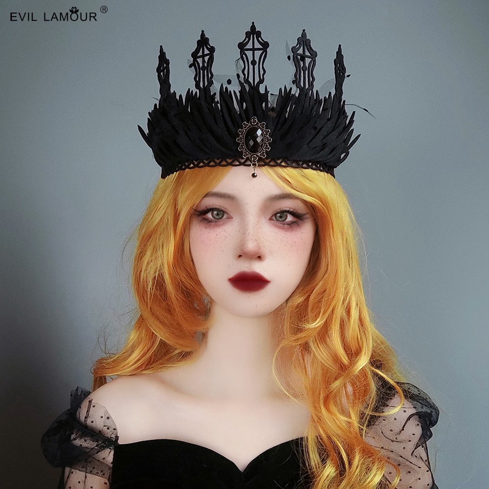 Vòng Hoa Đen Đội Đầu Hóa Trang Phù Thủy Cho Lễ halloween