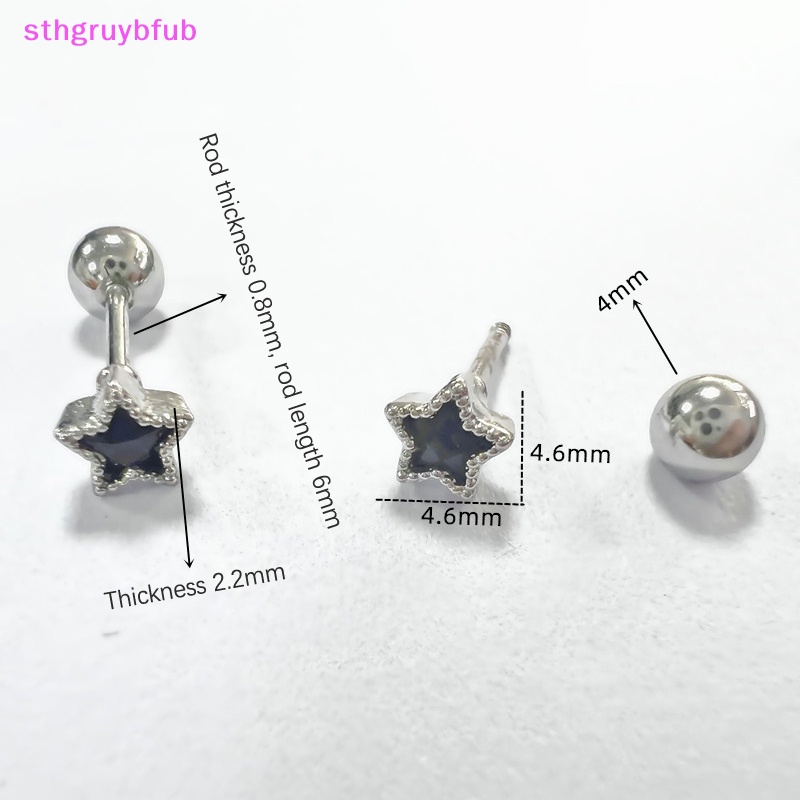 1 Bông Tai Thép Titan Đính Đá zircon Hình Ngôi Sao / Xương Tai Thời Trang Dự Tiệc Cho Nữ