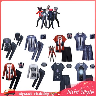 Skibidi Bộ Đồ Hóa Trang toilet Tay Ngắn Hóa Trang halloween Cho Bé