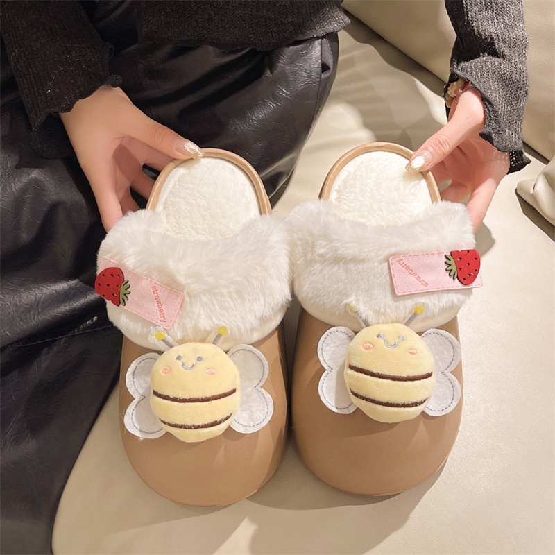 Dép cotton eva Chống Nước In Hình Ong Hoạt Hình Dễ Thương Thời Trang Đi Biển Cho Nữ